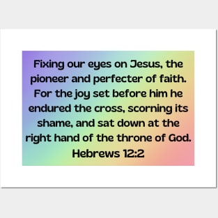 Bible Verse Hebrews 12:2 Posters and Art